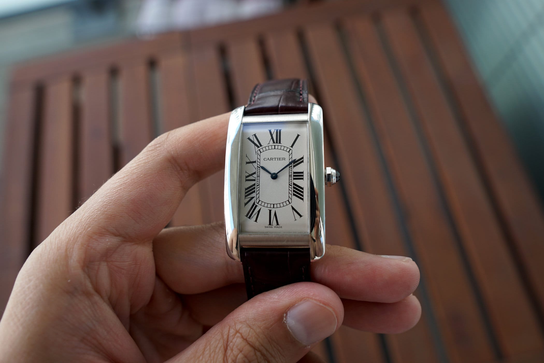 Cartier Tank Américaine worn on the wrist